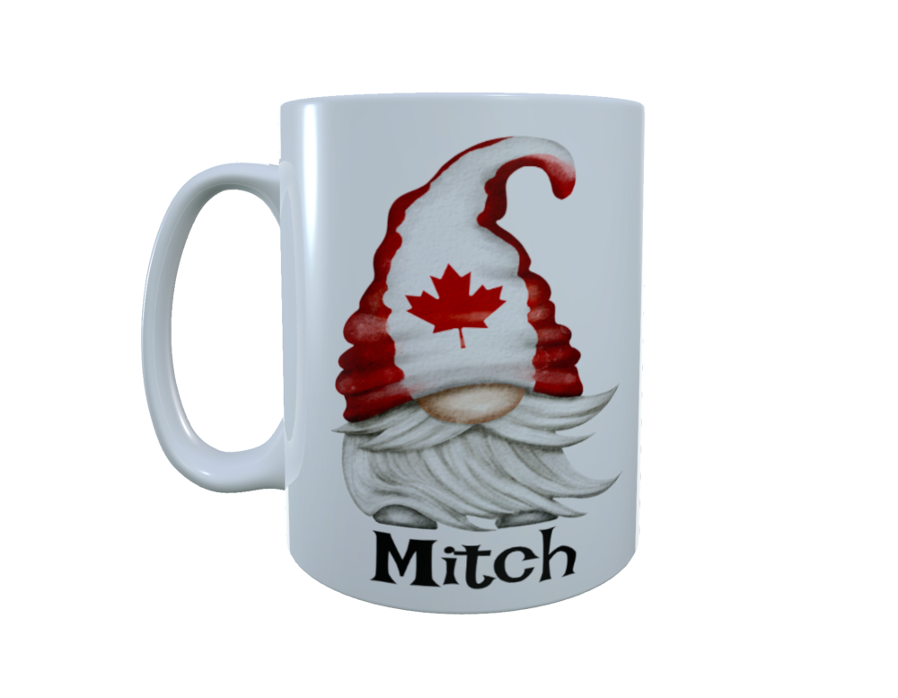 Patriotic Gnome Ceramic Mug, Canada Gnome, Gonk Coffee Mug